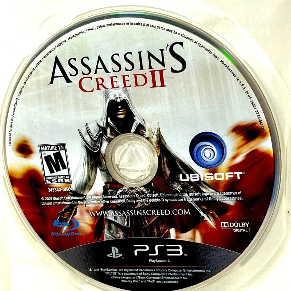Assassin's Creed II PS3 PlayStation 3 Black Label Complete CIB Tested Broken Cas